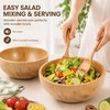 2 Sets Wood Salad Bowl with Spoons Forks, Large Natural