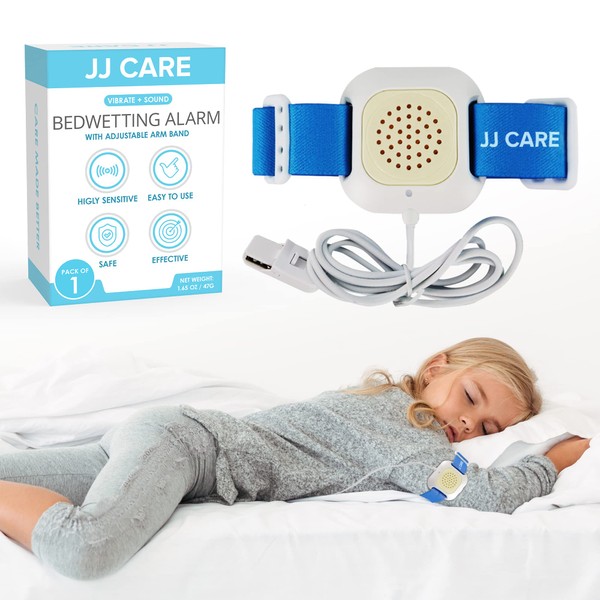 JJ Care Bedwetting Alarms for Kids with Vibration Sensor & Sound, Bed Wetting Alarm for Children Potty Timer with Progress Report Card & Armband, Potty Training Pee Alarm for Kids