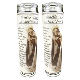 Gifts by Lulee, LLC Set of 2 Santisima Santa Muerte Candles - Set De 2 Veladoras De La Santisima Muerte Con Postal de bolsillo with Prayer Card