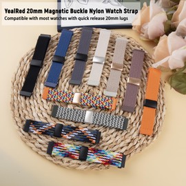 YealRed 20mm Nylon Strap Compatible with Garmin Forerunner 570 42mm / Vívoactive 6/5, Magnetic Buckle Sport Band for Garmin Forerunner 165/165 Music (Orange)