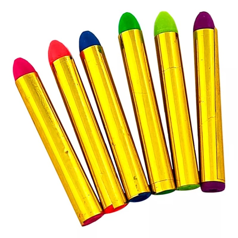 Lecute 6 Crayones Luminosos Fluorescentes Maquillaje Pintura Neon