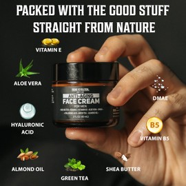 Viking Revolution Mens Anti Aging Face Cream - Mens Face Moisturizer for Men with Hyaluronic Acid, Aloe Vera, Vitamin E - Wrinkle Cream for Men with Vitamin B5, Green Tea (2 Fl Oz)