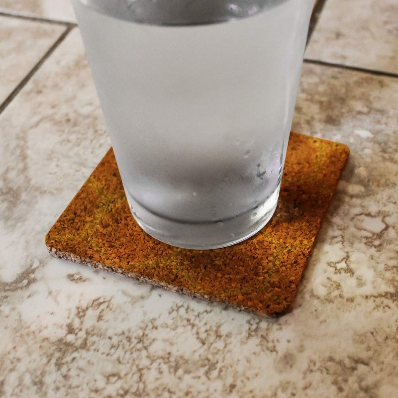 Bee on Honeycomb Low Profile Novelty Cork Coaster Set