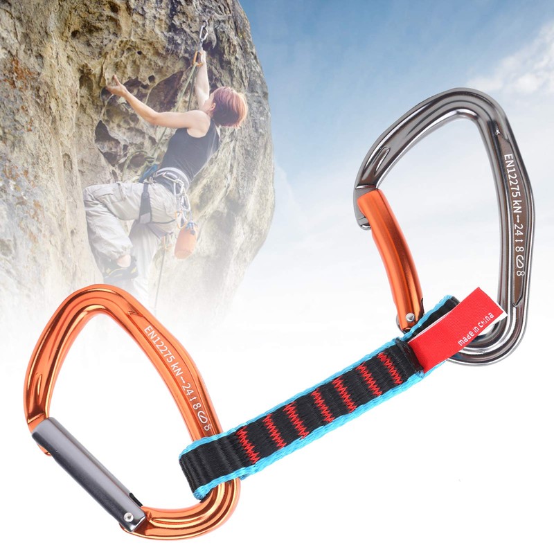 Fybida Climbing Quickdraw Anti‑aging Curved Protection Safety Lock Extender Nylon