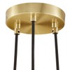 Modway Chalice 3 Lights Modern Metal/Fabric Pendant in Satin Brass