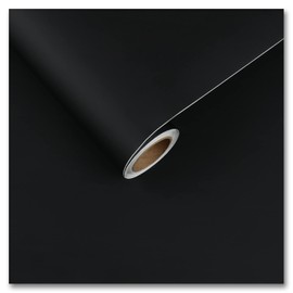 CRE8TIVE 24"x354" Black Wallpaper Peel and Stick Large Size Thick Matte Black Contact Paper Self Adhesive Removable Wall Covering Black Decorative Vinyl Film for Bedroom Kitchen Countertops Cabinets