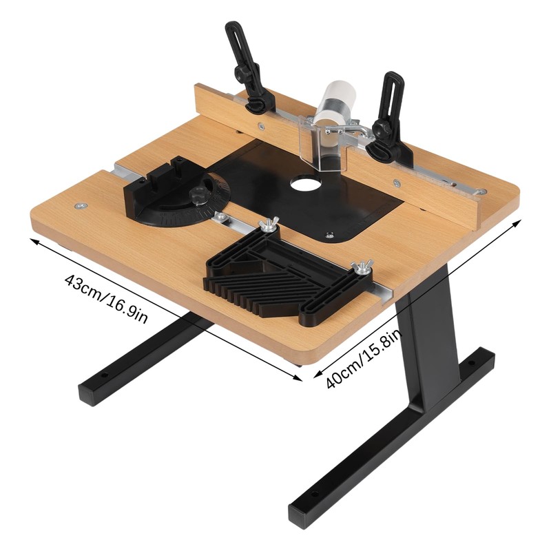 Router Table with Stand and Adjustable Backrest, 440.92 lbs Load-bearing