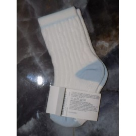 Janie and Jack White/Blue Cable Knit Ribbed Crew Socks Size 6/12 Months Boy's