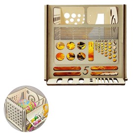 FILOEEX All-in-one Wooden Yarn Bowl,Wooden Yarn Bowls for Crochet,Multifunctional Yarn Bowl Yarn Box,Knitting and Crochet Gauge,Yarn Storage Organizer for Yarn Gifts for Crocheter Lovers