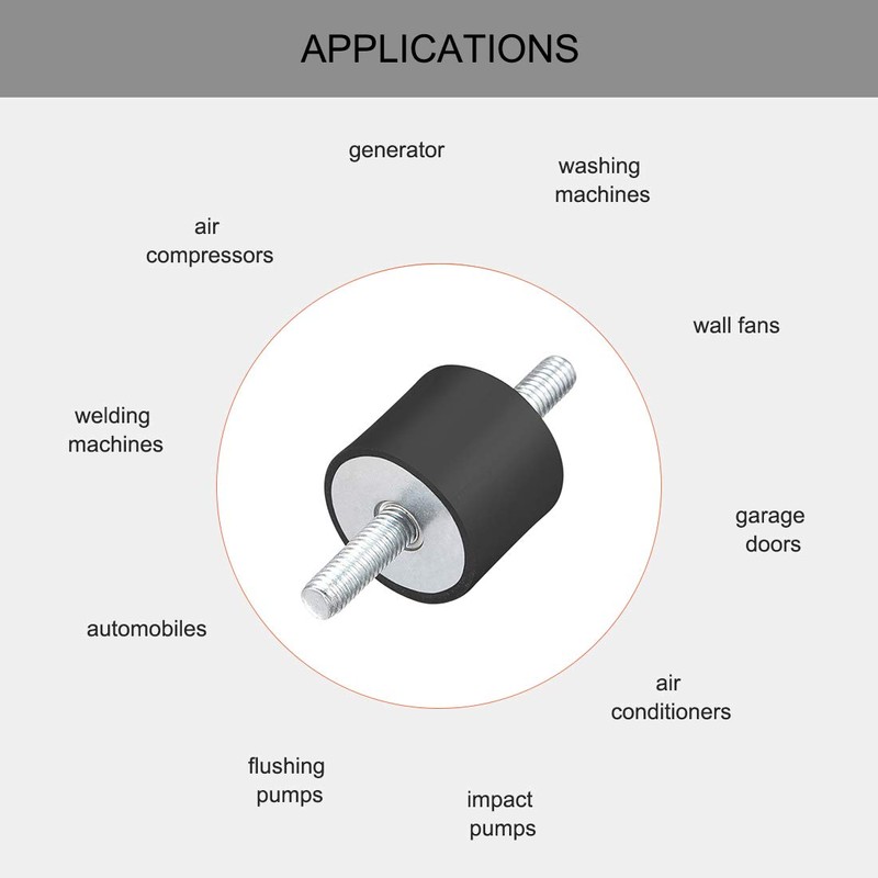 sourcing map 25 x 20mm Rubber Mounts,Vibration Isolators,Shock Absorber with