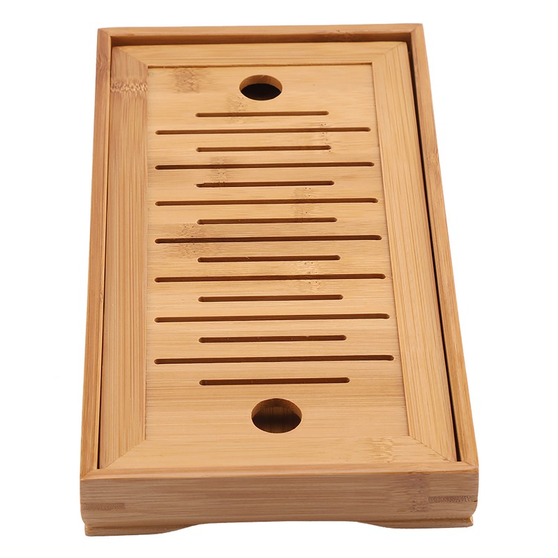 1Pc Bamboo Mini Tea Serving Tray Chinese Gongfu Tea Plate