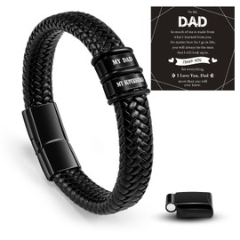 GBTBYS Dad Leather Bracelet My Dad My Superhero, Fathers Day Gift for Dad from Daughter, Dad Gifts from Daughter Son, Birthday Gifts for Dad Papa Stepdad Father Bonus Dad