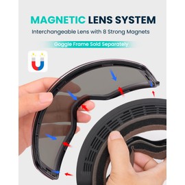 SNOWER Adults Ski Goggles Replacement Lens With UV Protection and Anti-Fog Treatment