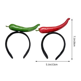 FRCOLOR - Diadema de 2 piezas para cabello trenzado, diadema de princesa, decoración de verduras, cabeza de chile, diadema de pimienta, accesorio para fiesta, decoración de pimienta