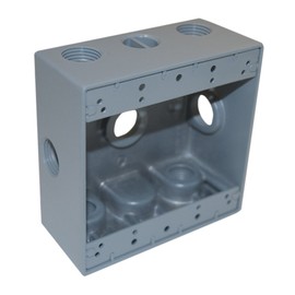 TOPAZ 3/4" 7 Hole Double Gang Weatherproof Box | Electrical Box