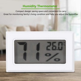 Indoor Moisture Thermometer with Digital LCD Display, High Precision Electric Hygrometer Thermometer, Temperature and Humidity Meter for Private Homes, 10% ~ 99% Humidity (White)