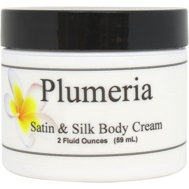 Plumeria Satin and Silk Cream, Body Cream, Body Lotion, 4 oz