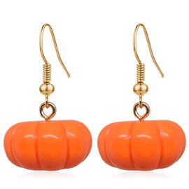 QUPENGXU Cute Clay Style Pumpkin Earrings Popular Autumn Affordable Pumpkin Earrings For Women (Pumpkin)