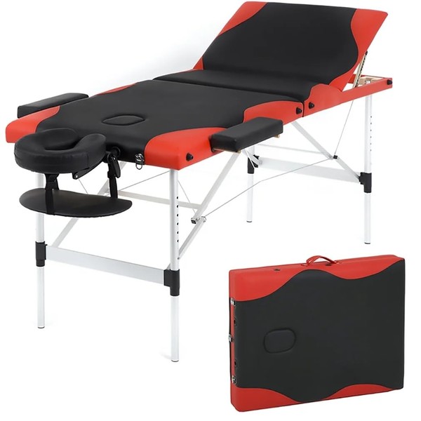 BestMassage Massage Bed 3 Folding Protable Massage Table Aluminium Frame