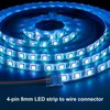 RGBZONE 25Pcs 8mm 4 Pin LED Connectors Gapless Solderless LED