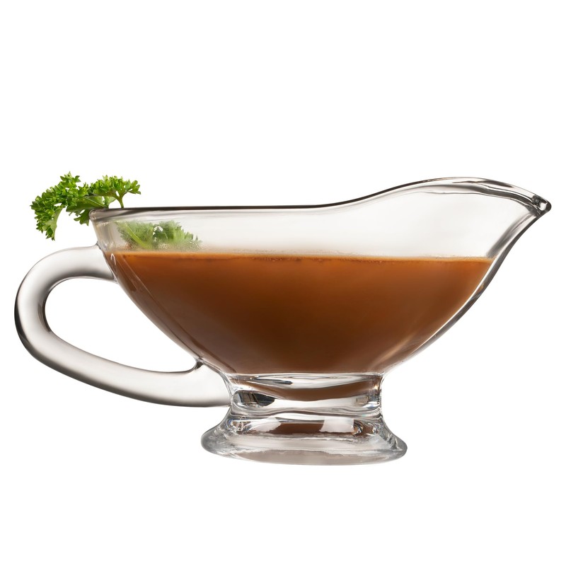 HIC Kitchen Glass Gravy Boat, 9-Ounce Capacity