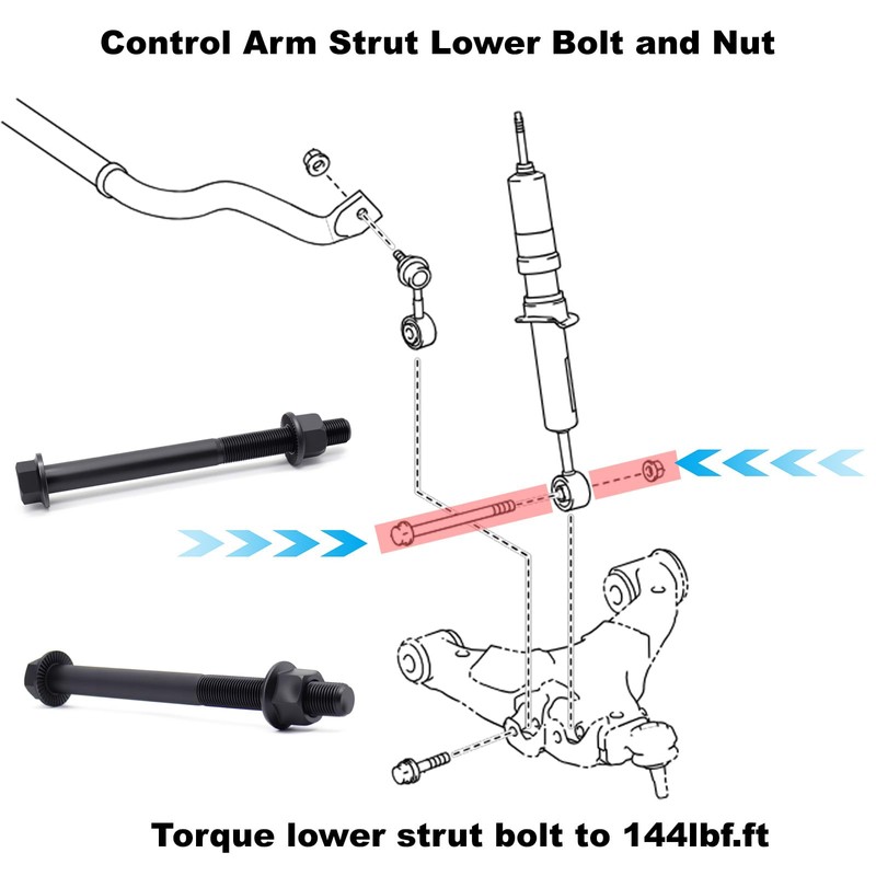 Shock Absorber Bolt, Strut Mount Bolt with Nut for Toyota