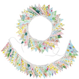 Zwiebeco 32Ft Flamingo Pineapple Flowers Palm Leaf Fabric Bunting Banner Triangle Flags Cotton Garland Pennant for Birthday Wedding Tropical Hawaiian Luau Summer Party Home Outdoor Garden Decorations