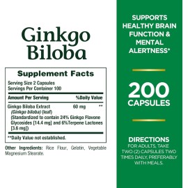 Nature’s Bounty Nature's Bounty Ginkgo Biloba, Supports Healthy Brain Function, Herbal