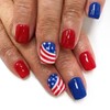 24Pcs Independence Day Press on Nails Short Square - 4th