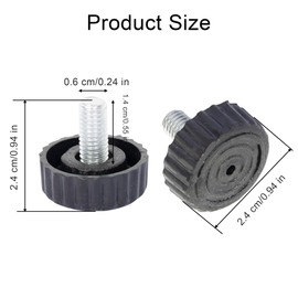 RattanPark 24PCS M6 Furniture Leveling Feet Adjustable Table Foot, M6X25mm Screw On Furniture Leveller Foot Floor Protector Round Base Foot Screw for Chair Leg