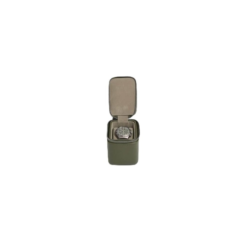 Stackers Small Watch Box with Zip - Olive Green