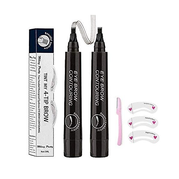 Microblading Eyebrow Pen Waterproof Fork Tip Eyebrow Pencil Long Lasting