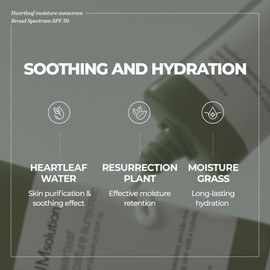 JMsolution Heart Leaf Sunscreen SPF 50 Made in USA Calming UV Protection