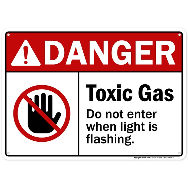 ANSI Danger Toxic Gas Do Not Enter When Light Is