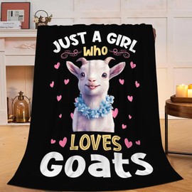 Goat Blanket Just A Girl Who Loves Goats Fleece Throw Blanket Super Soft Warm Cozy Fuzzy Plush Cute Sheep Stuffed Animal Blanket Gifts for Girls Boys Kids Room Decor 40"X50"