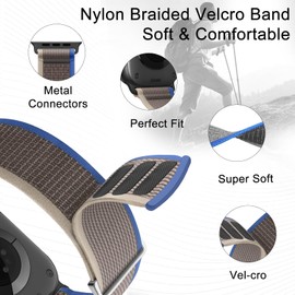 Trail Loop Nylon Band - Compatible with iWatch Ultra 2/Ultra Band 49mm 45mm 44mm 42mm for Men Women, Soft Braided Elastic Weave Sport Strap for iWatch Ultra 2, iWatch Ultra Series SE 9/8/7/6/5/4