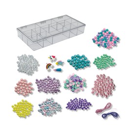 SES Creative 14749 Unicorn Jewellery Set - Create Bracelets and Necklaces - Includes Beads and a Storage Box - Perfect for Creative Crafts