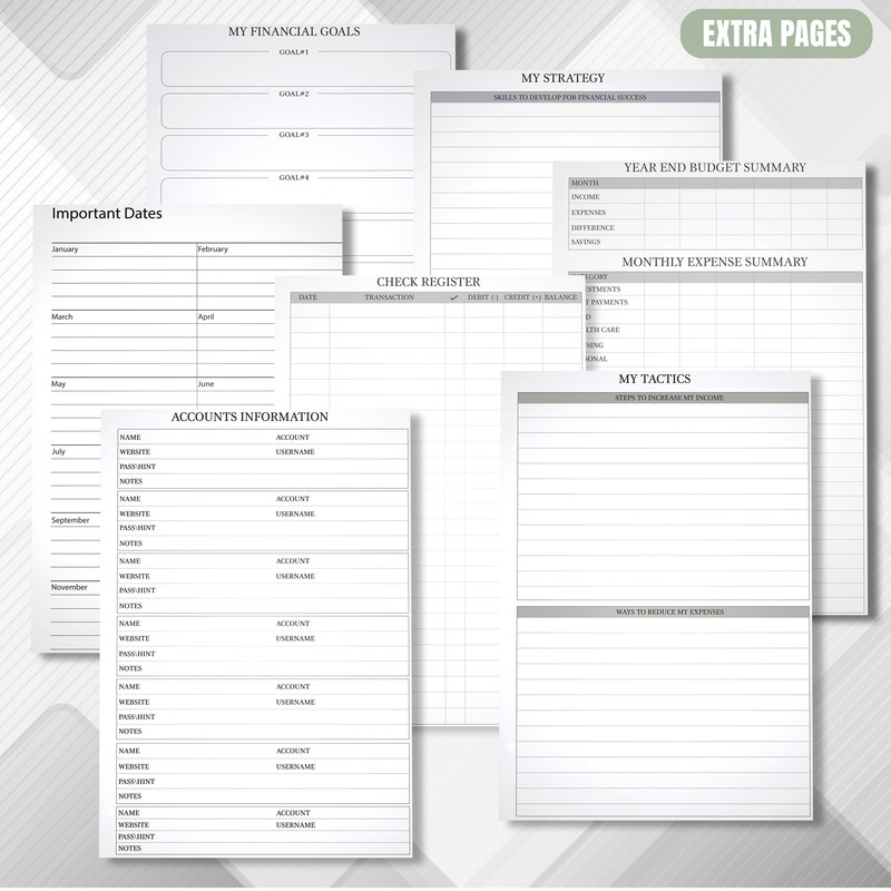 Budget Planner and Monthly Bill Organizer - Financial Planner Organizer