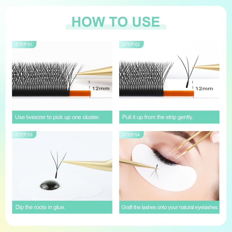 NAGARAKU ww Eyelash Extensions Supplies Double 3D Lash 0.07mm D