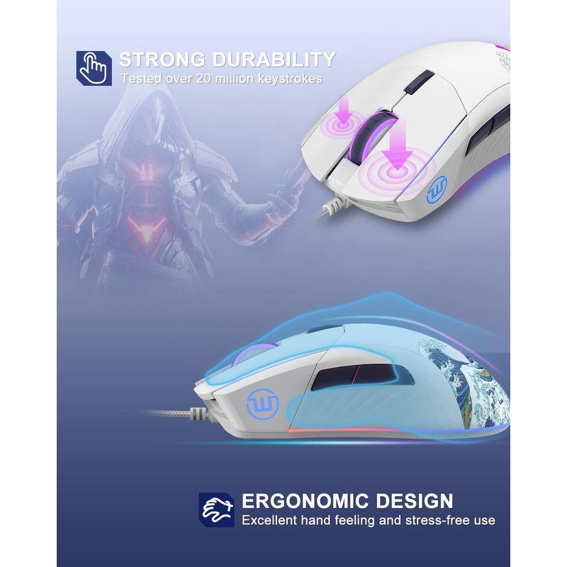 COSTOM Womier G705 USB Wired Gaming Mouse for PC Computer