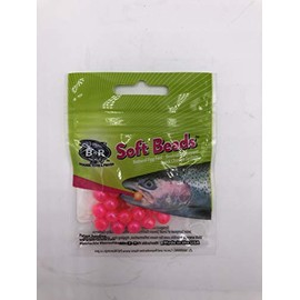 BnR Tackle SBAJ8 Soft Beads, 8 mm, Sweet Pink Cherry, Neutral Buoyancy, 15/Pack