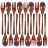 cobee Wooden Spoon and Fork for Eating,8Pcs Wood Dinner Utensil
