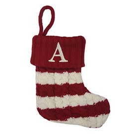 St. Nicholas Square 8-in. Knit Monogram Christmas Stocking Stripe A