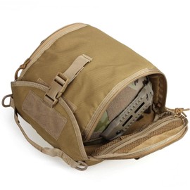 M MCGUIRE GEAR Tactical MOLLE Clamshell Helmet Bag, Padded and Fleece Lined Storage Case for Airsoft MilSim Motorcycle and Bike Helmets, MOLLE Compatible (Coyote)