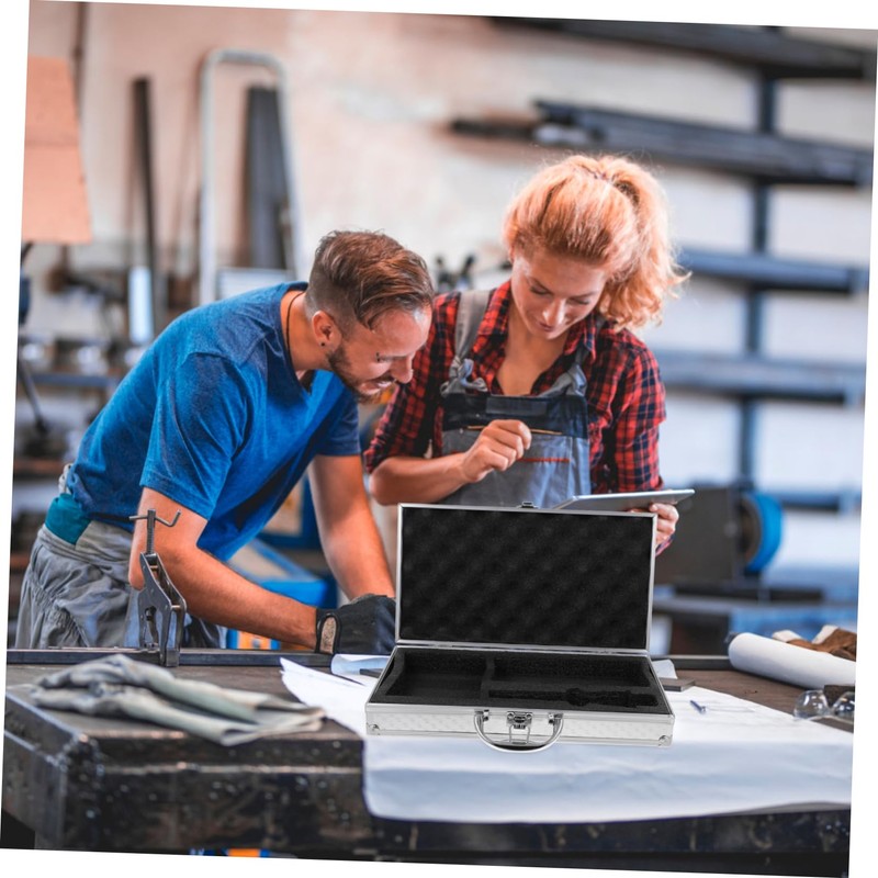 Vaguelly Aluminum Tool Storage Box Hard Shell Carrying Case for