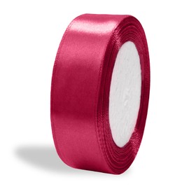 Ribbon 1 inch Dark Crimson Ribbons for Crafts Gift Ribbon Satin Solid Ribbon Roll 1 in x 25 Yards
