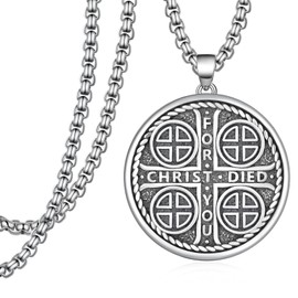 Sbzxbt Jerusalem Cross Necklace Sterling Silver Episcopal Necklace Jerusalem Cross Episcopal Gifts for Men Women