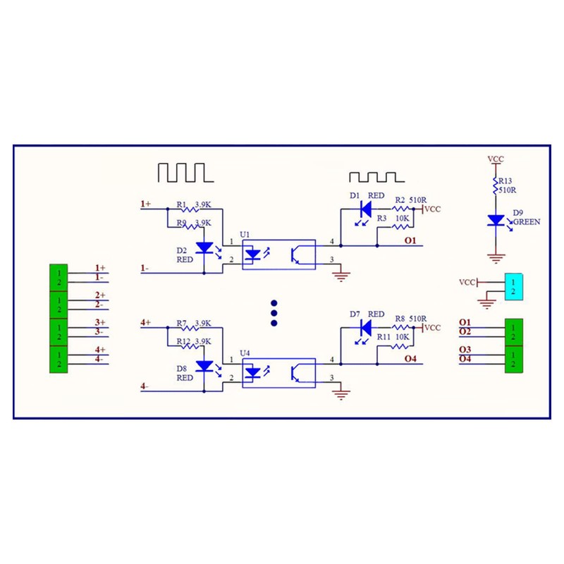 4 Channel Optocoupler Isolator Board PLC Signal Converter Module PNP