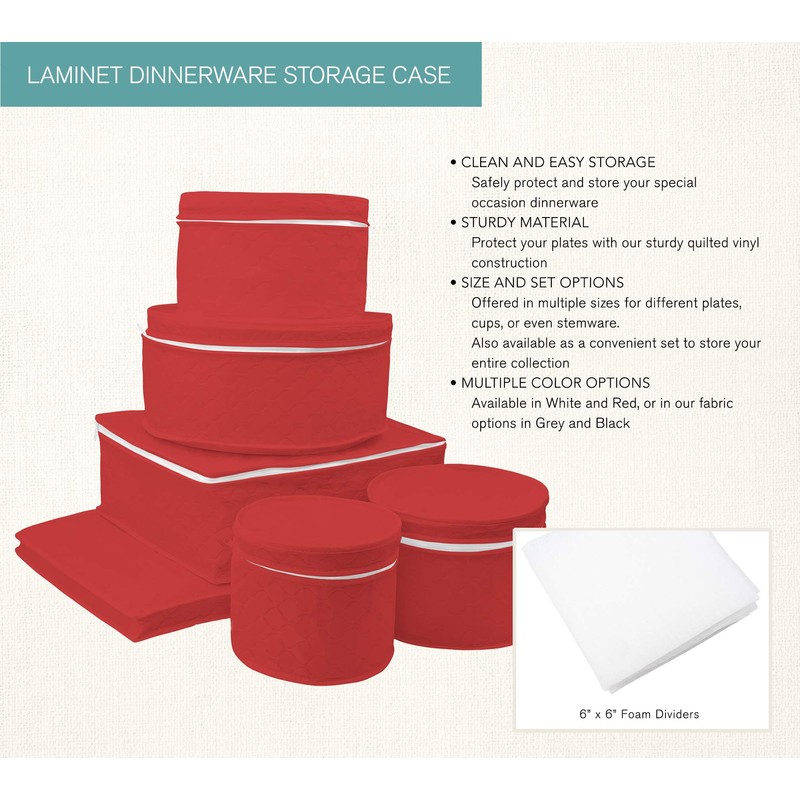LAMINET 4 Piece Quilted Plate Storage Set - Holds Up