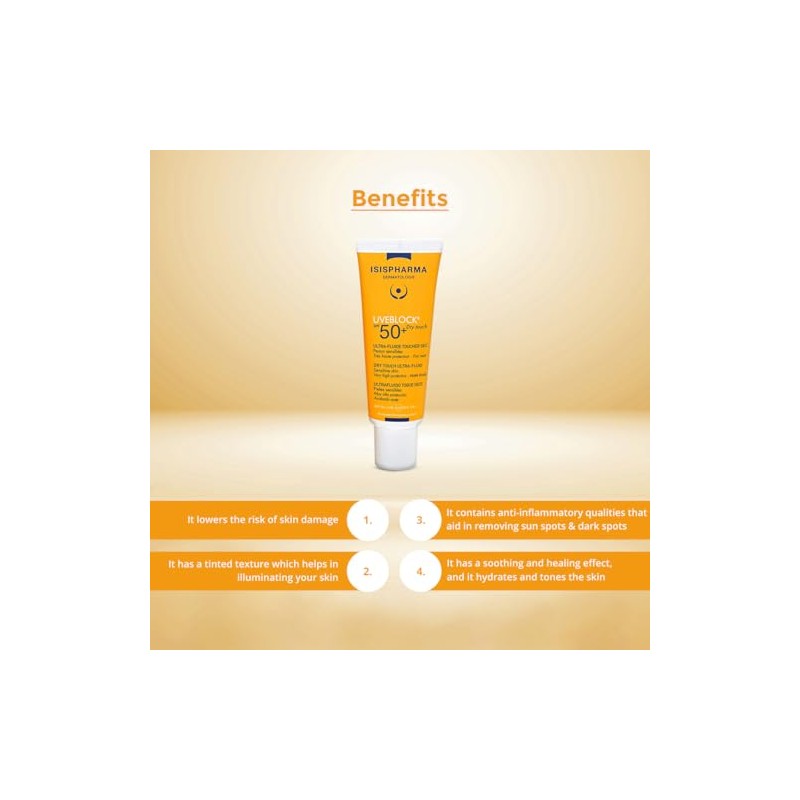 Isispharma Uveblock Spf50+ Tacto Seco Ultrafluido Alta Protección - Tacto